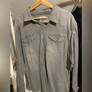 Men’s 2XL Wrangler Grey Denim Button Up